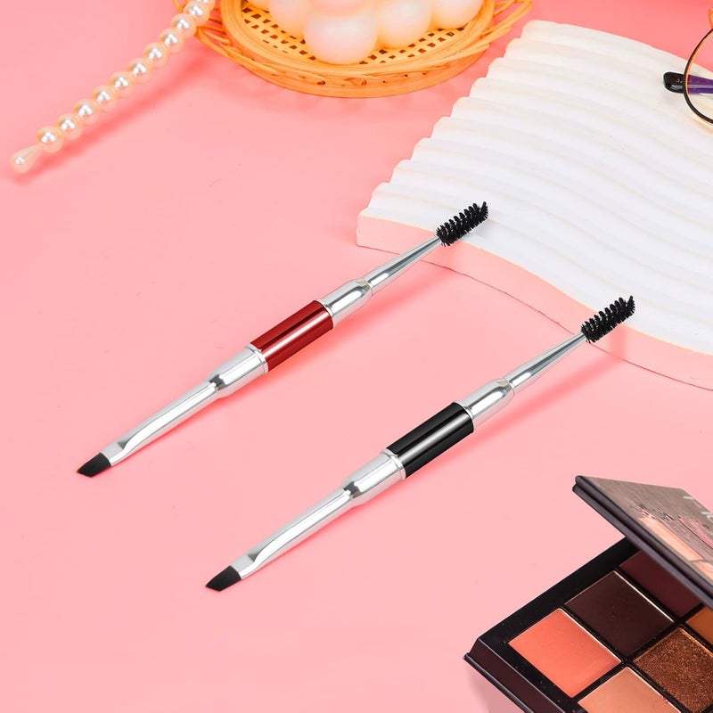 Unaone Eyebrow Brush - 2 PCS Professional Dual-Ended Angled Eye Brow Brush Applicator For Shaping and Filling Brows Lash Eyeliner - Image 2